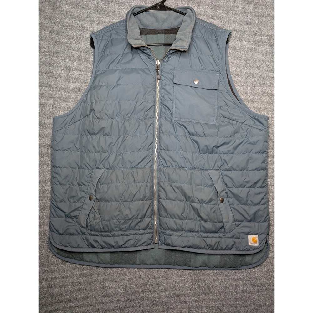 Carhartt 102749 Women's Reversible Puffer Fleece Vest Zip Up Size XXL (20) Gray
